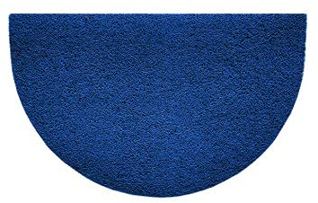 Nicoman Embossed Halfmoon Half Circle Door Mat Dirt-Trapper Jet-Washable Doormat 70x44cm (Blue, PLAIN) - Use Indoor or Sheltered Outdoor
