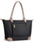 DORIS&JACKY Grand sac fourre-tout léger en cuir et nylon pour femme et sac à main de voyage pliable, 13 - Noir, Large