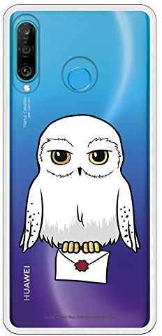 Personalaizer Schutzhülle für Huawei P30 Lite - Harry Potter Offizielle Schutzhülle Frikis, Filme (Harry Potter Hedwig mit transparentem Hintergrund)