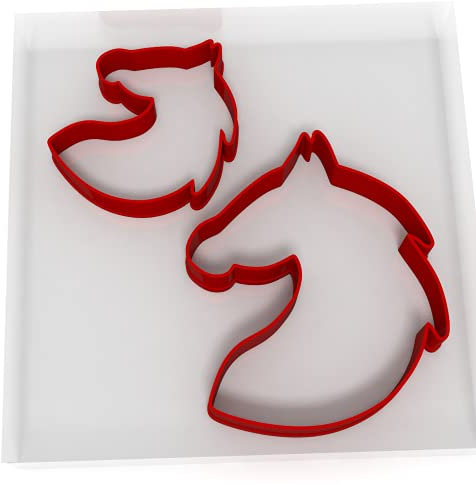 Lot de 2 emporte-pièces en forme de tête de cheval 5 cm + 8 cm