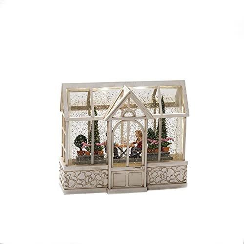 Konstsmide LED Weihnachten Schneekugel Laterne Gewächshaus Teeparty/Wassergefüllt/Weihnachtsdeko Innen (IP20) / Batteriebetrieben 3xC 1,5V (exkl.) / Weihnachtslaterne 2 LED