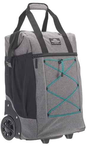 KEANU Einkaufstrolley Shopper XL Damen Herren Tasche Einkaufsroller Korb Handgepäck Flugreise Bahnreise Sauna - 40 Liter Grosse Räder - Farbauswahl (Grey Melange Turquoise Tension)