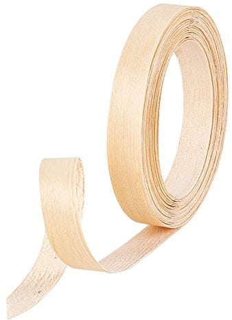 SUPERFINDINGS 1 Rolle 6.5 m Lang Weißes Kiefernholz Sperrholz Kantenband Holzmaserung Kantenband Flexible Furnierkante Zum Abdecken Der Kante von Tischtüren Regalen Schränken Hartplatten Breit:20mm