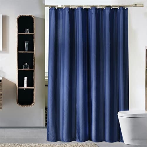 Lindong Basic Duschvorhang 240x200cm Dick Stoff Wasserdicht Anti-Schimmel Badezimmervorhang Dunkelblau, 240x200cm
