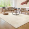 Paco Home Waschbarer Teppich Wohnzimmer Schlafzimmer Kurzflor rutschfest Flauschig Weich Moderne Einfarbige Muster, Grösse:200 cm Quadrat, Farbe:Creme 3