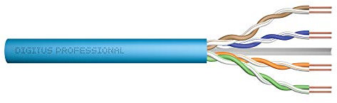 Digitus 305 m Cat 6A Network Cable - U-UTP Simplex - BauPVO Dca - LSZH Halogen-Free - 500 MHz Copper AWG 23/1 - PoE+ Compatible - LAN Cable Installation Cable Ethernet Cable - Blue