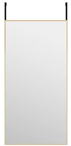 vidaXL Miroir de Porte Miroir Mural de Dressing Miroir Décoratif de Maquillage Entrée Chambre à Coucher Salon Doré 40x80 cm Verre et Aluminium