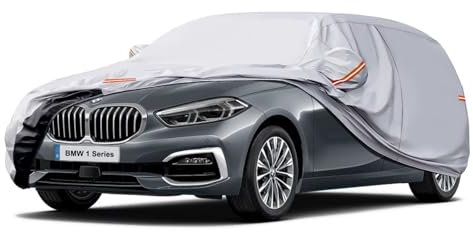 GUNHYI Autoabdeckung Wasserdicht und atmungsaktiv, Abdeckplane Geeignet für BMW 1er, VW Golf, Seat Leon, Vollgarage Autoplane mit 6 Schichten Material zum Schutz vor Schnee, Sonne.(415 zu 450 cm)