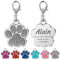 TEAYASON Hundemarke mit Gravur, Hundemarke Personalisiert für Hunde und Katzen, Hundehalsband Anhänger mit Glitzer Pfotenabdruck aus Zinklegierung(29x27mm Silber)