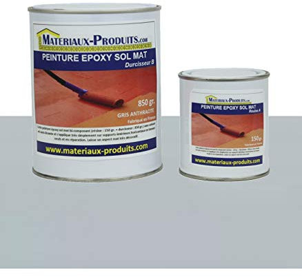 MATPRO - Peinture Epoxy Sol, Mur Aspect Mat - Sans Solvant, Auto-Lissant - Application Support Intérieur Horizontal/Vertical - Gris Clair - 2.5Kg