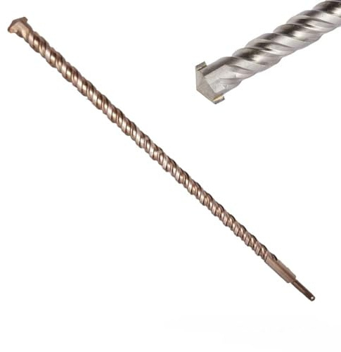 Punta da muro per trapano 80 CM X Ø 25 mm con attacco SDS PLUS punta per forare calcestruzzo mattoni pietra per lavoratori professionisti elettricisti fai da te (80CM X Ø25mm)