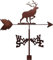 Metall-Wetterfahne Windrichtungsanzeige Wetterfahne Messwerkzeuge Edelstahl Hirsch Windfahne mit Anti-Rost-Beschichtung für Garten Ornament