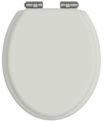 Heritage Chantilly Toilet Seat with Soft Close Brushed Nickel Hinges
