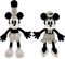 Disney 100 offizielles Mickey & Minnie Mouse Steamboat Willie Plüsch-Set – klassisches Vintage-Design – 26,7 cm Sammlerstück Spielzeug für Fans und Kinder