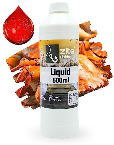 Zite Fishing Liquid Karpfen-Lockstoff 500ml - Naturreines Konzentrat, Universell Verwendbar, Hoher Aminosäureanteil - Ideal für Boilies, Futterkorb & Feederfischen (Monster Crab)