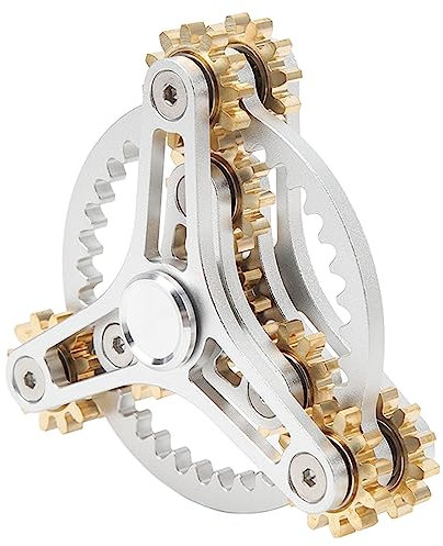 Shanrya Handgetriebe-Spielzeug, 4-Gang-Dekompressions-tragbares, Geräuscharmes, Entspannendes Fingerspitzenspielzeug für ADD bei Autismus (Silver)