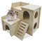 Eyksta Wooden Hamster House, Hamster Hideout Habitats Décor for Syrian Hamsters Dwarf Hamsters Gerbils Rat (Small House - for Dwarf)