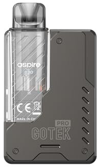 Aspire Gotek Pro Vaping Kit, Premium, Compatto, Prestazioni di Vapo Superiori, Autonomia Migliorata, Capacità 4,5mL, Ricaricabile, Sigaretta Elettronica, E-Cig, Senza Nicotina (Gun Metal)