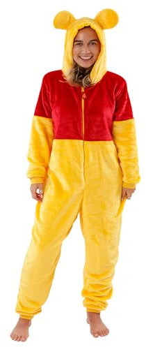 Disney Tuta Donne | Costumi Winnie The Pooh | Pigiama in Pile per Donne | Merchandise Ufficiale Winnie The Pooh | Gialla | Medio