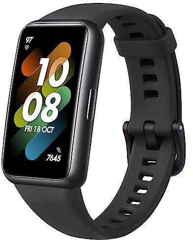 Tobfit Armband für Huawei Band 7 Armband Damen Herren,Silikon Ersatzarmbänder Uhrenarmband für Huawei Band 7 NFC(Schwarz)