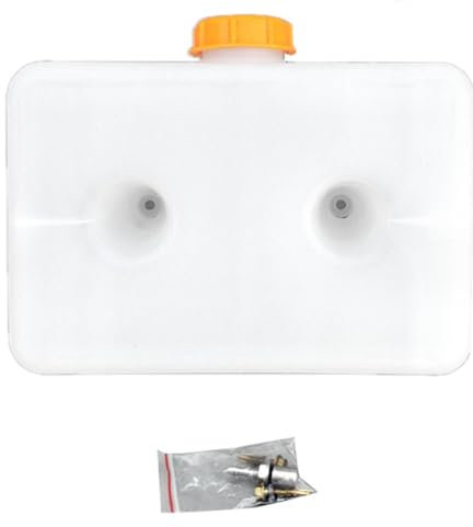 5L Kunststoff Luft Standheizung Kraftstofftank 2 Loch Ölspeicher mit Abdeckung Weiß & Gelb für Auto Wohnwagen Heizöltank