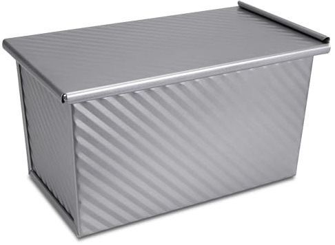 Städter We Love Baking Toastbrotform mit Deckel, Kastenform Toastbrot 21,5 x 12 cm, Antihaftbeschichtung, made without PFAS, bis 230 °C, Silber