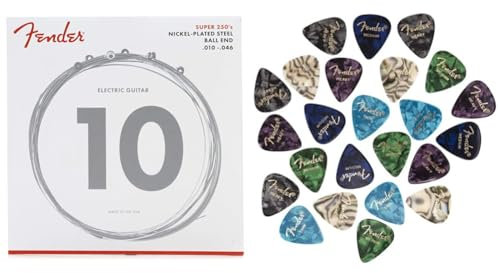 Fender 2A0710 - Cuerdas eléctrica & 351 Shape Premium Picks 24 Count