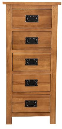 Kemtpase OAK 5 Drawers Narrow Chest Tall Dresser 5 Storage Drawers Chest Cabinet Furniture