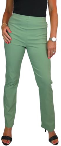 Paulo Due Elasticated Waist Trouser for Women Pull On Sage Green (16)