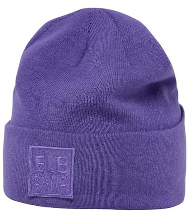 Elbsand Damen Beanie ESBea Strickmütze mit Logopatch 10011 00 Ultra Violet (614)