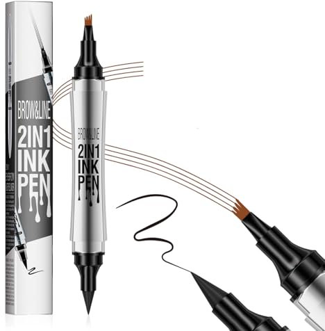 2 En 1 Lápiz de Cejas Mágico,Nuevo Lápiz de Ceja 3D Resistente con Punta ce Tenedor,Resistentes Al Agua y Duraderos,Fácil Creación de Delineador de Ojos y Ceja con Aspecto Natural(Marrón Claro)