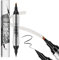 2-In-1 Eyeliner Black and Eyebrow Pencil Light Brown with Fork Tip Long-Lasting Waterproof and Brow Pen,Easy Creation of Eye liner Natural Looking Brows and Eyebrows