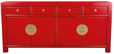 Fine Asianliving Chinesisches Sideboard Lucky Rot - Orientique Kollektion B180xT40xH85cm China Chinesische Kommode chinesischer Schränke China Möbel Orientalischer Asiatischer