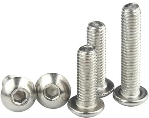 Lot de 5/10/20/50 vis à tête ronde hexagonale en acier inoxydable de qualité 10.9 M2 M2.5 M3 M4 M5 M8 M6 ou noir-M8 (5 pièces)-12 mm-acier inox