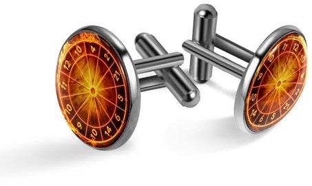 Herren-Manschettenknöpfe, Feuerwehr-Dartscheiben-Druck, Blumen-Manschettenknöpfe für Männer, klassische Manschettenknöpfe für Anzug, Hemd, Hochzeit, Business, Geburtstag, Schmuck, Geschenk, 2×2×1.9