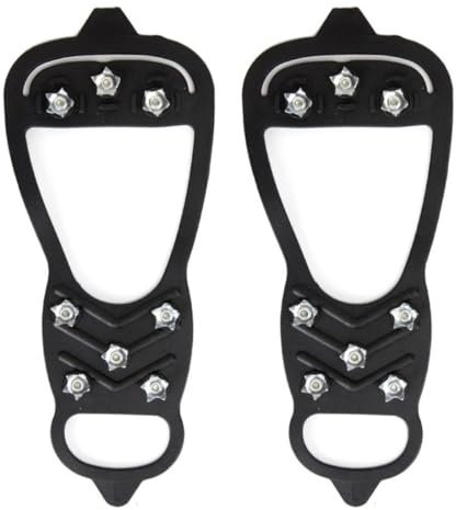 NOPKESV Ramponi per Scarpe Scarpe-Ramponcini da Neve E Ghiaccio Ramponi per Scarponi,Adatto per Ghiaccio E Neve Arrampicata Speleologia Camminare Attività All'Aperto Scarpe Antiscivolo(L 40-45)