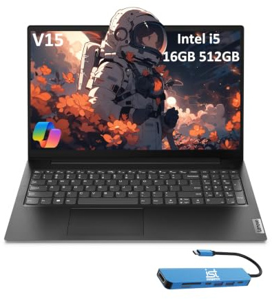 Lenovo V15 Gen 4 (15.6 pulgadas FHD antirreflejos, 13º Intel Core i5-13420H (Beat i7-1255U), 16GB RAM, 512GB SSD) para negocios, hogar, grado militar, Ethernet, IST Hub, Win 11 Pro w/AI Copilot, 2024,