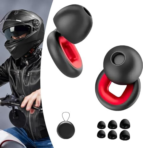 Motorrad Ohrstöpsel-27 Db, Ohrstöpsel, Ohrstöpsel zum Schlafen mit Geräuschunterdrückung, wiederverwendbare superweiche Silikon-Ohrstöpsel zur Lärmreduzierung (Rot)