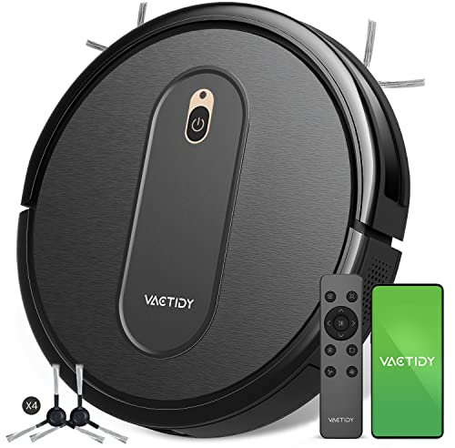 Vexilar T6 Robot Aspirapolvere,Potente Aspirapolvere Robot,WiFi/App/Alexa/Siri/Google/IFTTT,per Tappeti,Peli di Animali,Pavimento,Capelli