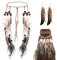Lyivisk 2 Stück Indianer Kostüm Damen Set Hippie Boho Feder Kopfschmuck und Ohrringe Handgefertigt Ideal für Karneval Cosplay und Täglichen Gebrauch