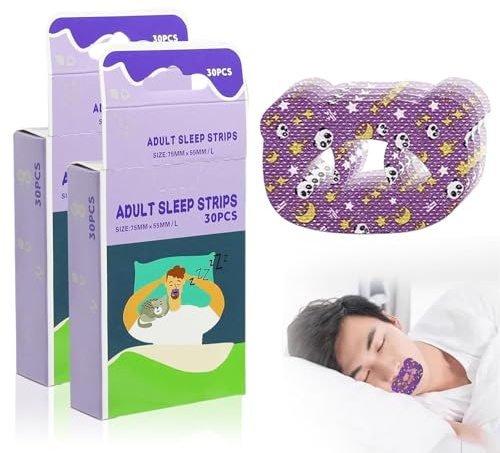 60 Stück Mundpflaster Schlafen,Mouth Tape für Sleeping,Schnarchpflaster,Mundpflaster Anti Schnarch,Mundtapes zum Schlafen,Mund Tapes Schlaf,Mundkleber Erwachsene für Besseren Atemgewohnheiten(Groß)