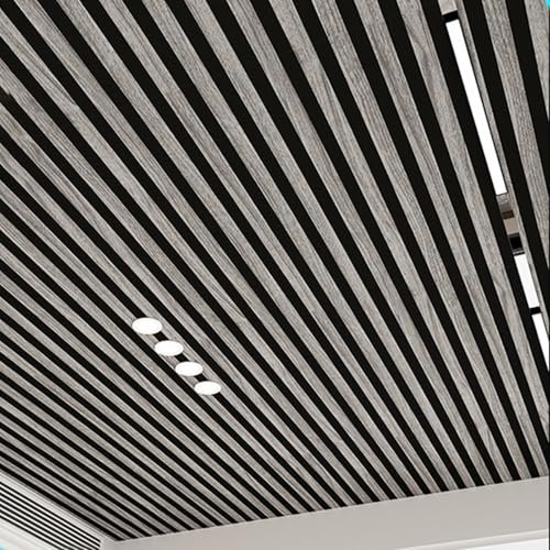 RENLXFI Dalle de Plafond Dalles De Plafond 3D en Mousse Autocollante Et Imperméable 4mm, Panneaux De Plafond Suspendu À Rayures, 67 X 67 CM, Papier Peint Autocollant pour Intérieure(C,60 pcs)