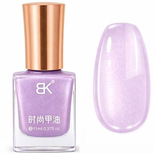Pearl Nail Polish - Purple Pearl Nail Varnish - Quick Drying Nail Polish - Iridescent Chameleon Shimmer Nail Colour - Holographic Aurora High Shine - No UV Lamp Needed - Nail Art DIY Home