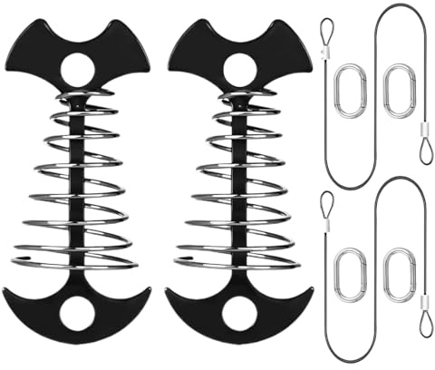 Generisch Deckstifte, Fischknochenbindungstifte, Campingplatz -Decks -Pfahl, Möbel mit Karabinern, Seilen, Aluminiumlegierungen zum Campen, Grill, Zelte, Surfbretter, 5,91 x 3,35 x 1,18 Zoll