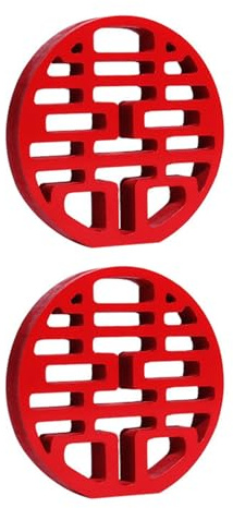 Dcaknri 2PCS Segnaletica di legno fatta a mano per matrimonio classico rosso decorazione simbolica efficiente per cerimonia case tema culturale tradizionale felicità ornamento in legno