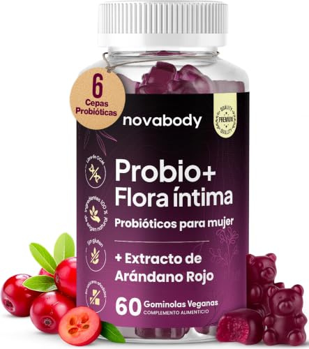 Probiotika für Damen, Intimflora, 100 % natürlich, ohne Zucker, intimes und vaginales Gleichgewicht, 6 Stämme mit Cranberry, Geruchskontrolle, Verdauungskomfort und Abwehrkräfte, 60 Stück