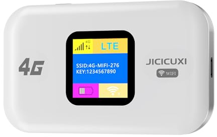 4G LTE WiFi Router, Portable Wifi Router for Travel with SIM Card Slot,150Mbps Speed, 2100mAh Battery, Mifi Travel Router Support 10 Users