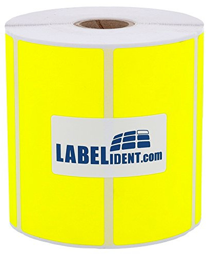Labelident Etiketten neongelb 100 x 50 mm - stark selbstklebend - 1.000 farbige Logistiketiketten für Thermotransferdrucker