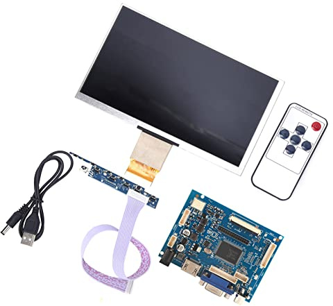 CHICIRIS 7 Inch LCD Display, 1024x600 Resolution VGA Monitor Screen for 3 2 and Computer, with Plug and Play and Image Flip Function