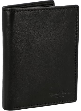 Gusti Leder Geldbörse Herren Macon I Geldbeutel aus Echtleder - Schwarzes Portmonee Herren Leder mit Münzfach & Kartenfächern im Hochformat